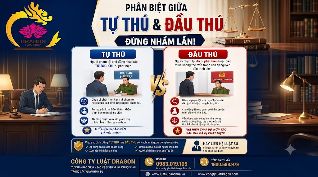 Phân biệt tự thú và đầu phú
